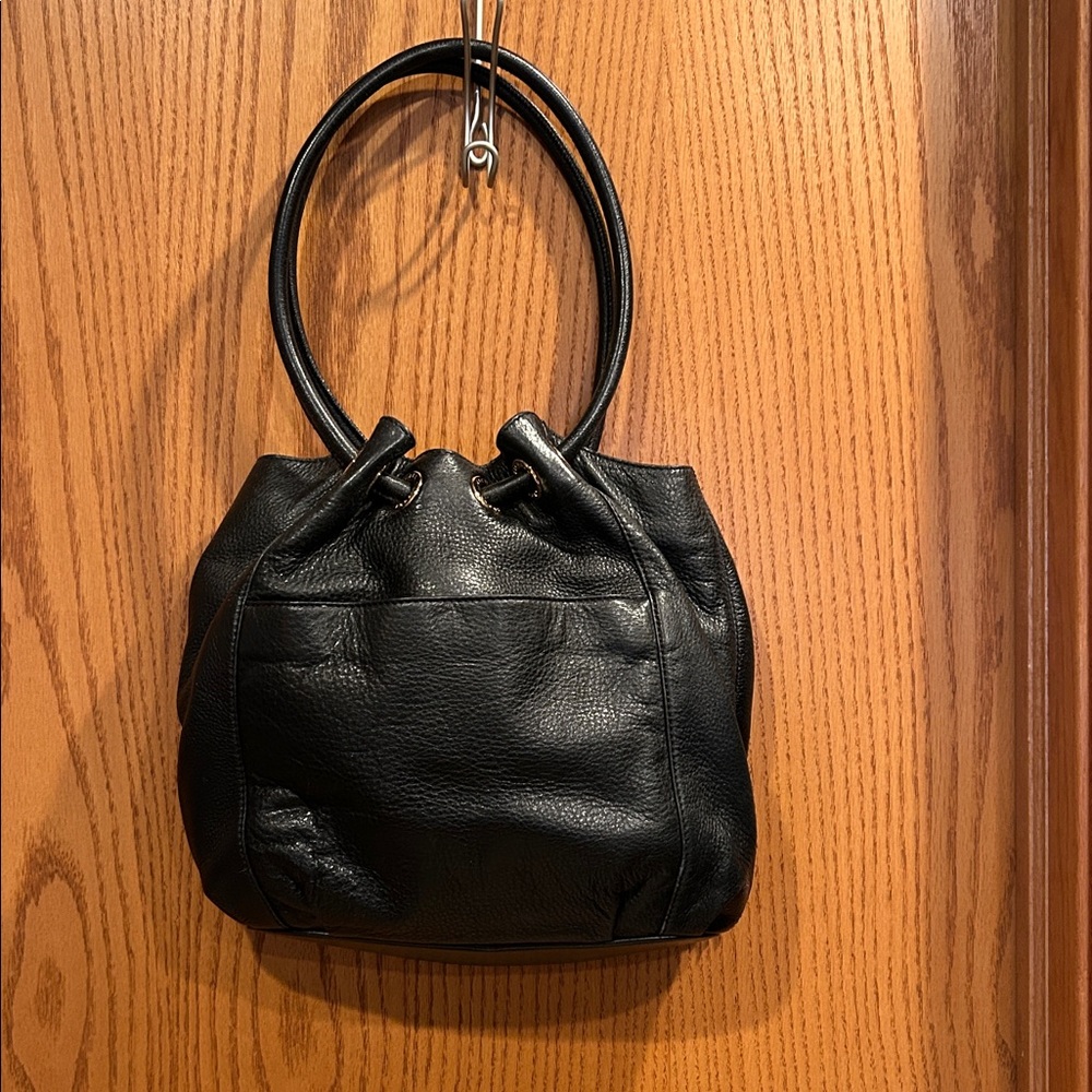 Michael Kors Black Leather Hobo with Tassel Charm